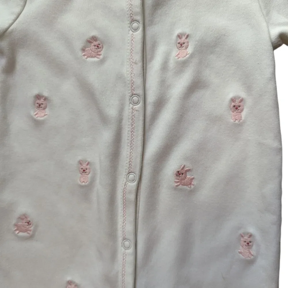 Carter's White & Pink Bunny Easter Footie Set